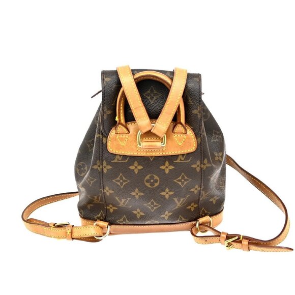LOUIS VUITTON Mini Montsouris Backpack Bag Monogram Leather Brown M51137 96MA061 main image 14